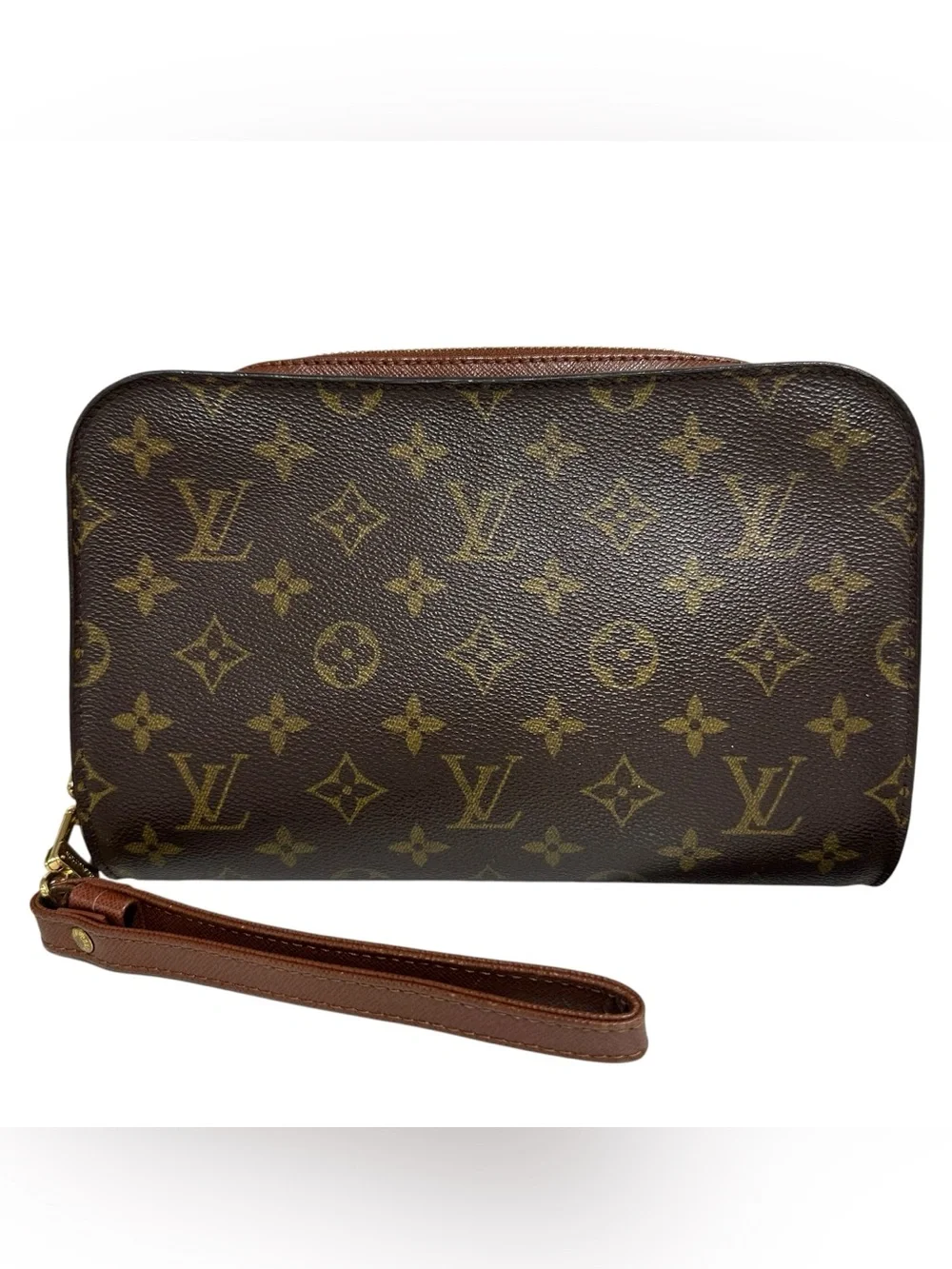 Louis Vuitton Monogram Leather Orsay Clutch Wristlet Evening Bag